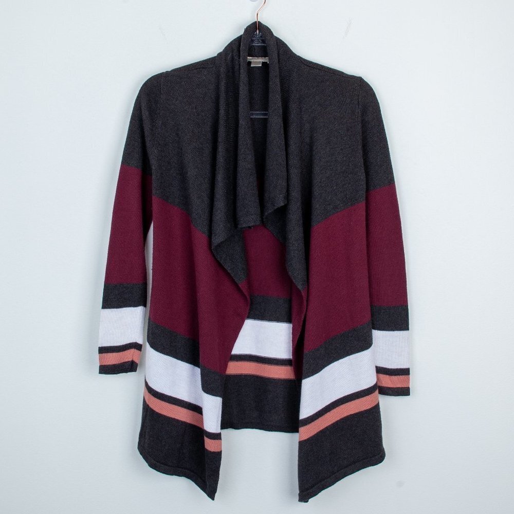 Loft Colorblock Open Front Cardigan Size XSP